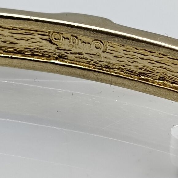 Vintage Christian Dior Gold Tone Cream Enameling Bracelet 7.75" AS IS - Picture 14 of 16